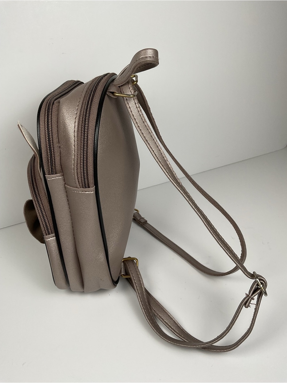 Ted Baker London Mini Backpack Bunny Bow Polka Dot Rose Gold Womens Bag Cut - Picture 5 of 9